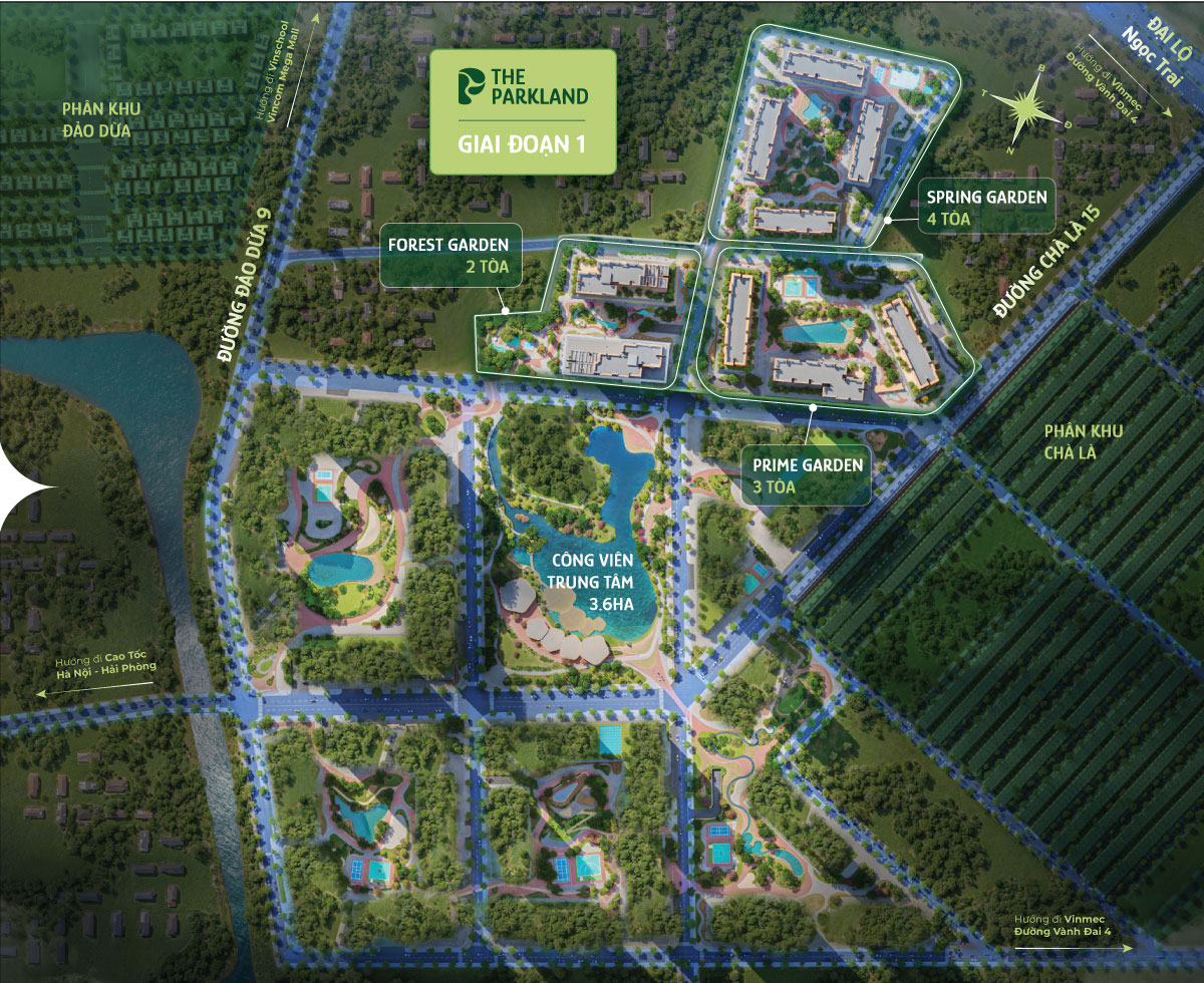 Mặt Bằng The Parkland: Khám Phá 3 Tiểu Khu Trọng Điểm