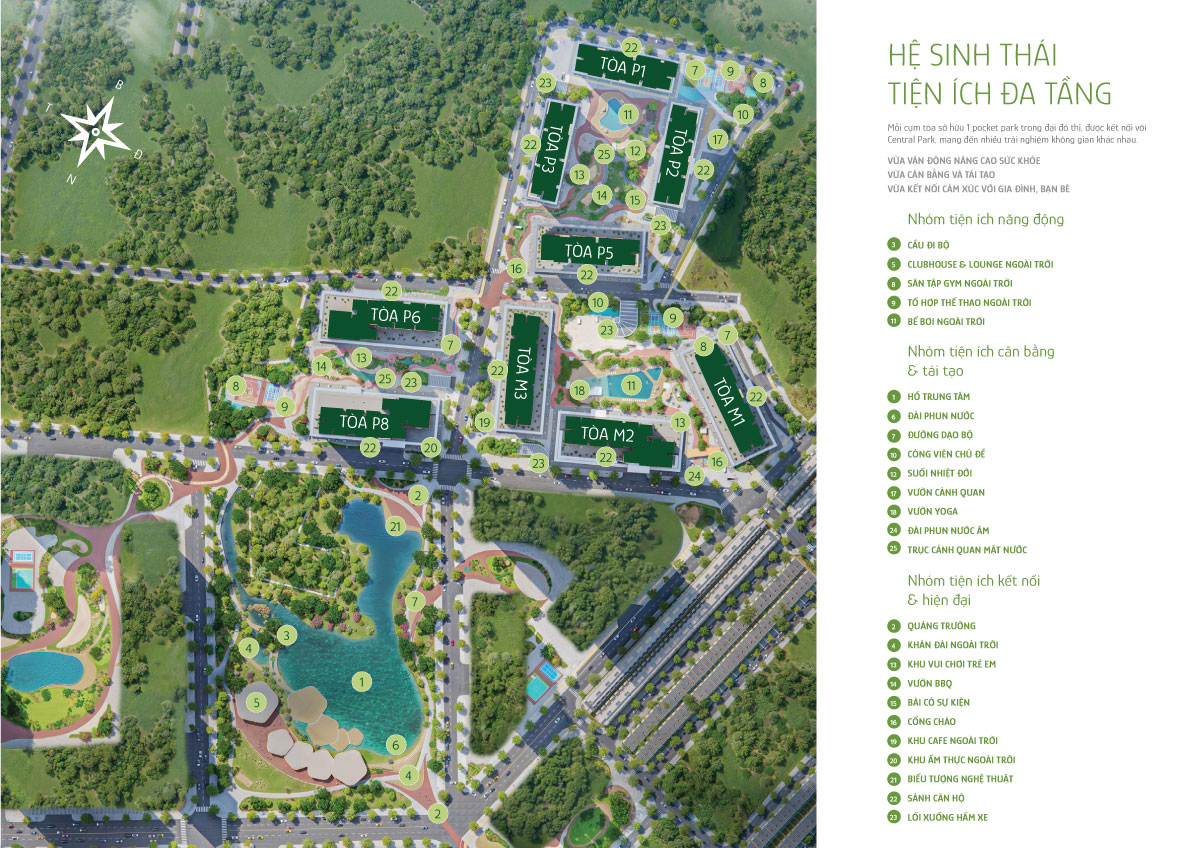 Mặt bằng tiện ích phân khu The Parkland