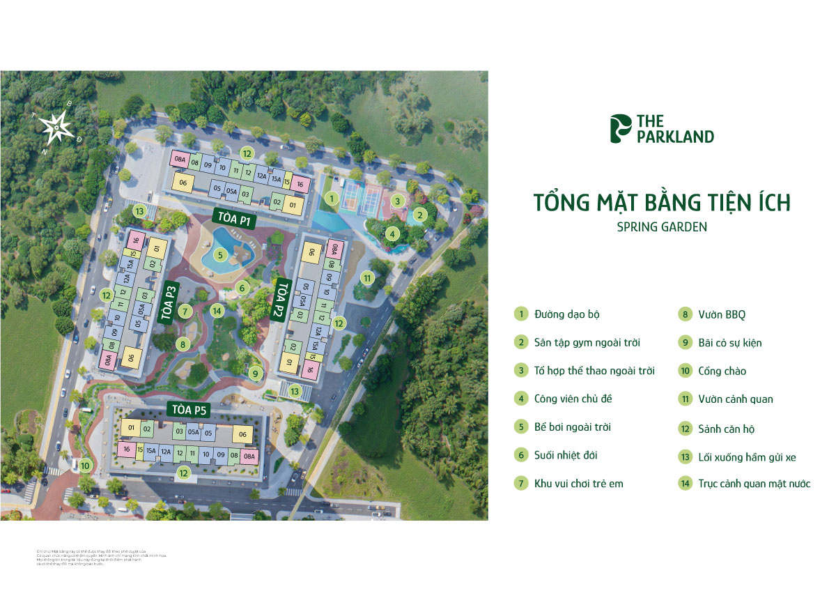 Tổng mặt bằng tiện ích Spring Garden