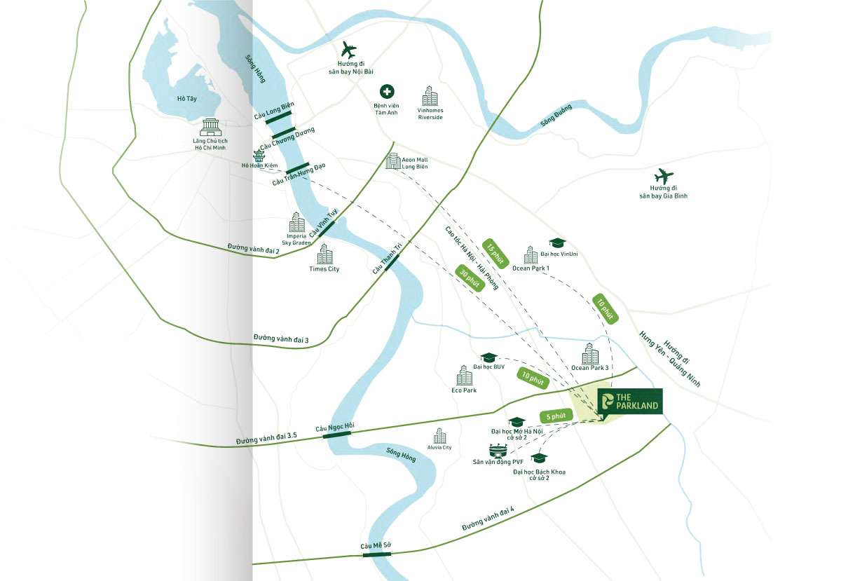 vị trí phân khu the parkland imperia ocean city